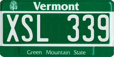 VT license plate XSL339
