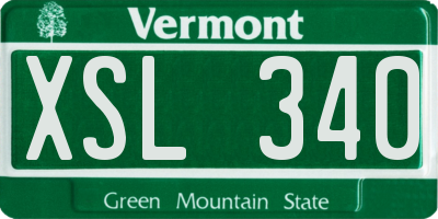 VT license plate XSL340