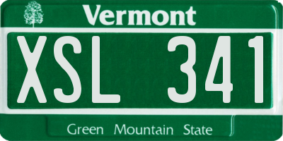VT license plate XSL341