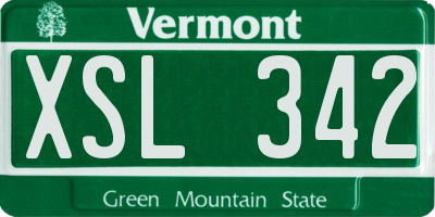 VT license plate XSL342