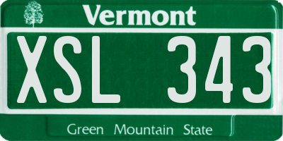 VT license plate XSL343