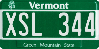VT license plate XSL344