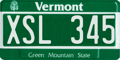 VT license plate XSL345