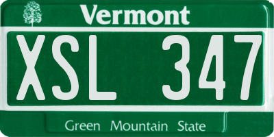 VT license plate XSL347