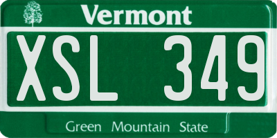 VT license plate XSL349