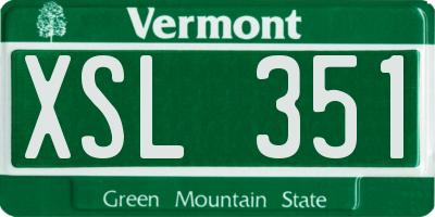 VT license plate XSL351