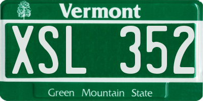 VT license plate XSL352