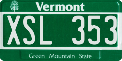 VT license plate XSL353