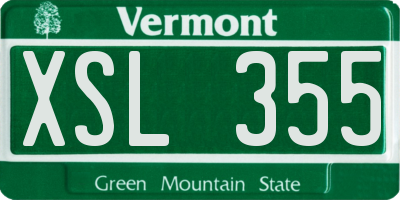 VT license plate XSL355