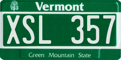 VT license plate XSL357