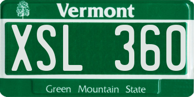 VT license plate XSL360