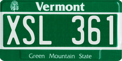 VT license plate XSL361