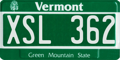 VT license plate XSL362