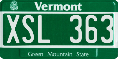 VT license plate XSL363