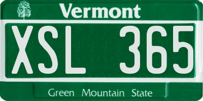 VT license plate XSL365