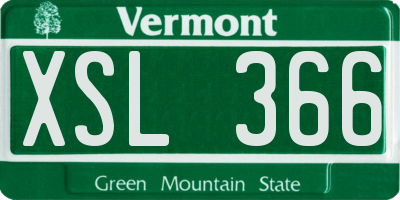 VT license plate XSL366