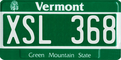 VT license plate XSL368
