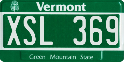 VT license plate XSL369