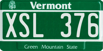 VT license plate XSL376