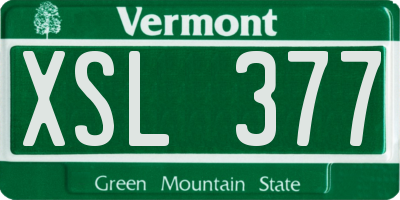 VT license plate XSL377