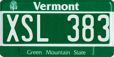 VT license plate XSL383