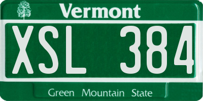 VT license plate XSL384