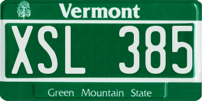 VT license plate XSL385