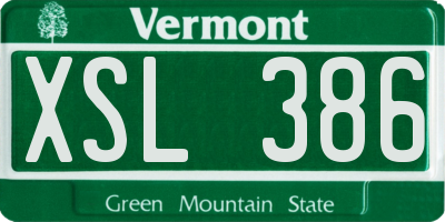 VT license plate XSL386