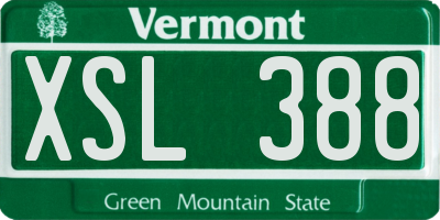 VT license plate XSL388