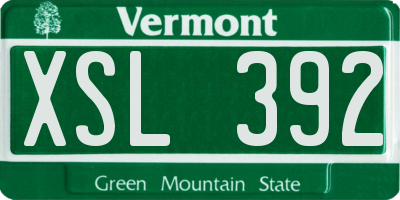 VT license plate XSL392
