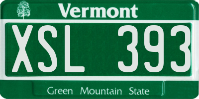 VT license plate XSL393