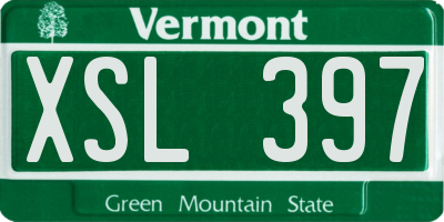 VT license plate XSL397