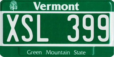 VT license plate XSL399