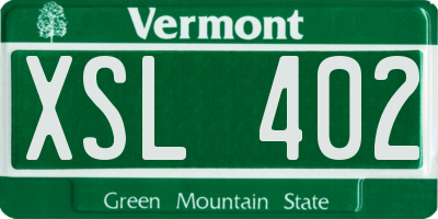 VT license plate XSL402