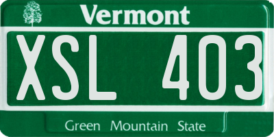 VT license plate XSL403