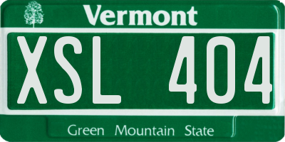 VT license plate XSL404