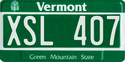 VT license plate XSL407