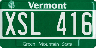 VT license plate XSL416