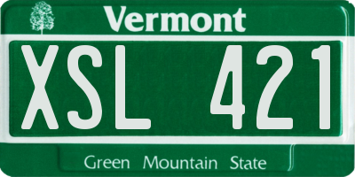 VT license plate XSL421