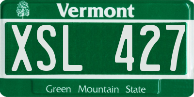 VT license plate XSL427