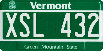 VT license plate XSL432