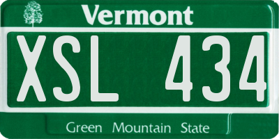 VT license plate XSL434