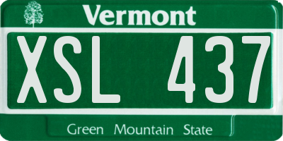 VT license plate XSL437