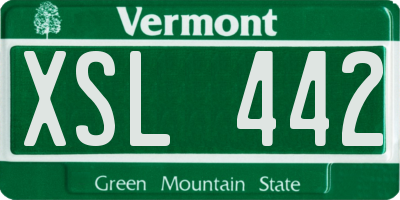 VT license plate XSL442