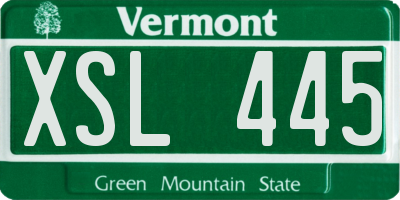 VT license plate XSL445