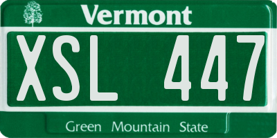 VT license plate XSL447