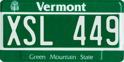 VT license plate XSL449