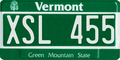VT license plate XSL455
