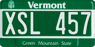 VT license plate XSL457