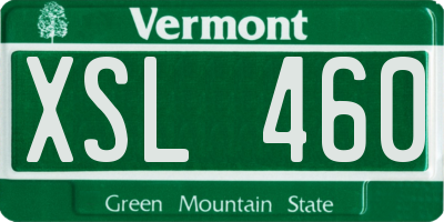 VT license plate XSL460